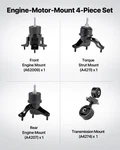 Engine And Transmission Motor Mount Kit Replacement, Set Of 4, Secure Support. Fixed Price $78.66.