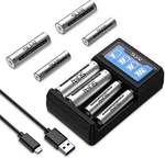 Sukai 4 Bay Aaa Battery Charger W/20 Pk Of Ni-mh Rechargeable Batteries. Fixed Price $34.19.