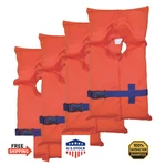 Stearns 4-PACK Of Pfd Life Vests, Uscg-approved Type Ii Jackets, Universal. Fixed Price $102.11.