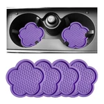 Ytfrl 4 Pcs Car Cup Coasters, Anti-slip Flower Shaped Auto Drink Mats Purple. Fixed Price $11.06.