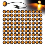 100 Pcs 3/4 Inch Round Side Marker Amber Lens & Light Button Led With Conne.... Fixed Price $132.64.