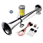 Gampro 12V 150DB Car Air Horns, 18 Inches Chrome Zinc Single Trumpet Silver. Fixed Price $45.72.