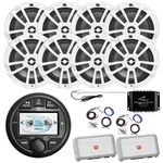 Jbl Am/fm/wb Radio, 8X 6.5" 180W White Speakers, 2X Amp W/kit, Splitter, Antenna. Fixed Price $1292.49.