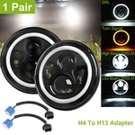 Pair 7" Inch Round Led Headlights Eyes Drl For Jeep Wrangler Jk Lj Tj Cj. Fixed Price $41.94.