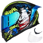 Ilm Motorcycle Helmet Full Face With Mirrored&clear VISORS+2 Fins Dot Approved. Fixed Price $179.99.